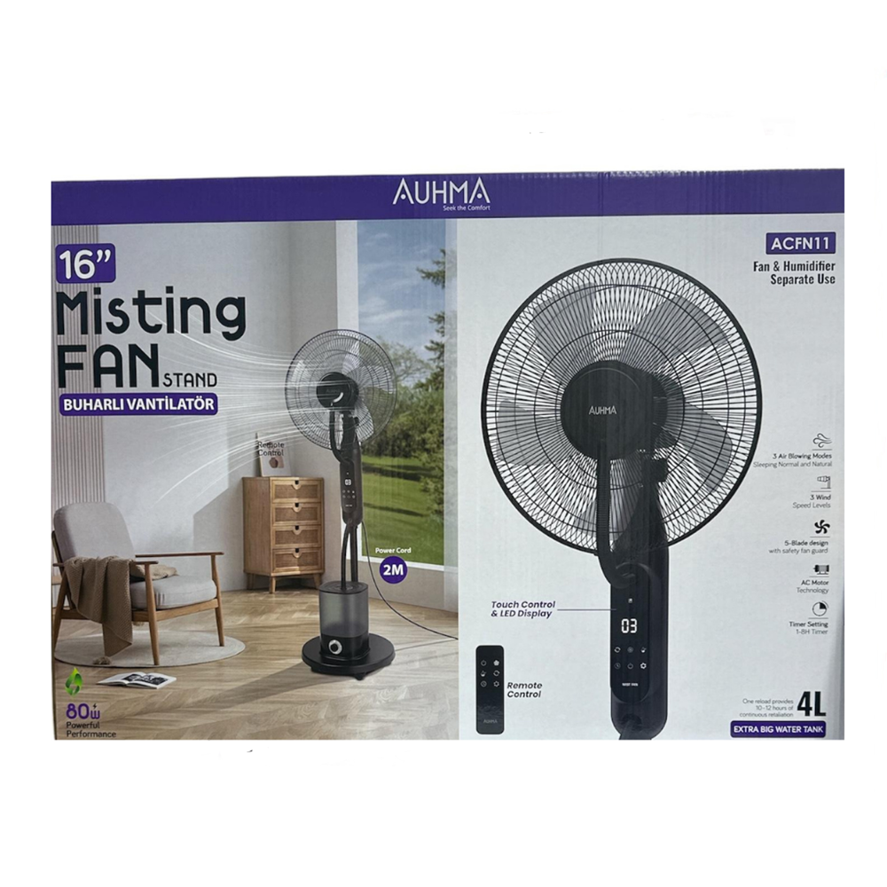 AUHMA 16 INC KUMANDALI BUHARLI VANTİLATÖR (80W-4LT)