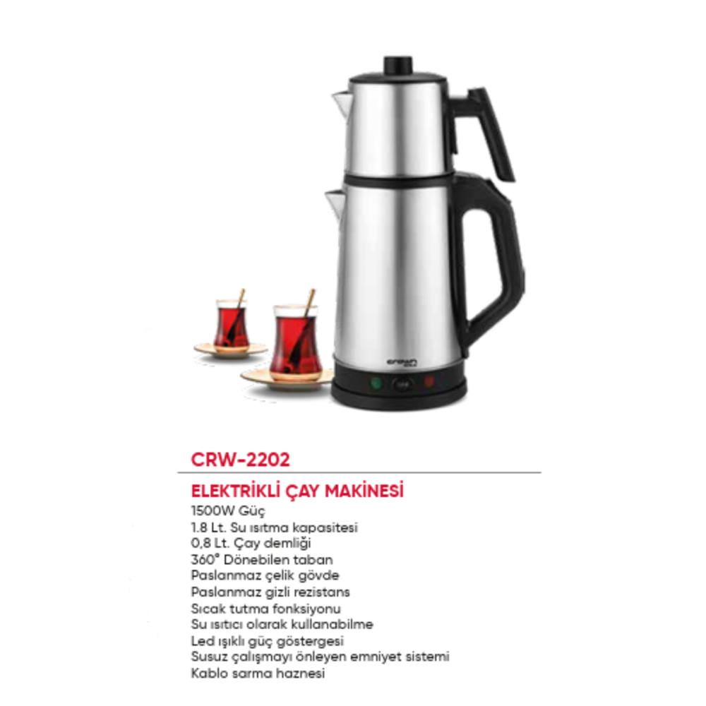 CROWN İNOX LÜKS ÇAYCI 1500W (6)