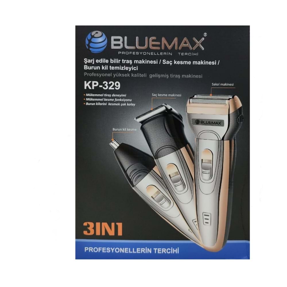 BLUEMAX SAÇ/SAKAL/BURUN TRAŞ MAKİNESİ 3IN1
