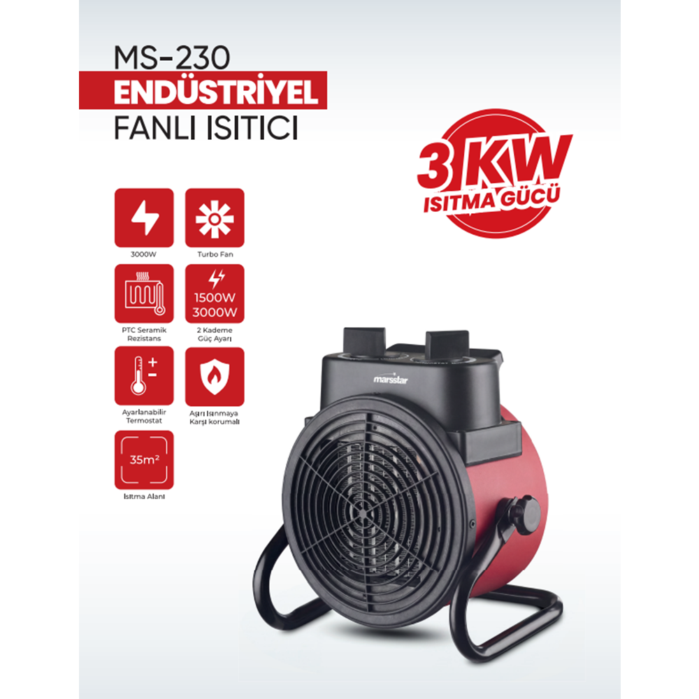 MARSSTAR ENDÜSTRİYEL FANLI ISITICI