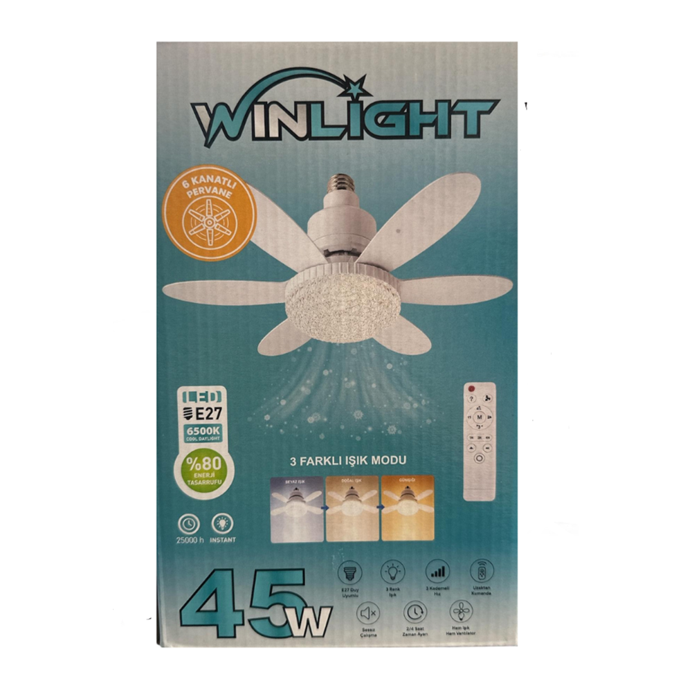 WINLIGHT KRİSTAL LED VANTİLATÖR 45W (40)