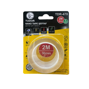TUDOR NANO ŞEFFAF ÇİFT TARAFLI SİLİKON BAND 30MM*2M