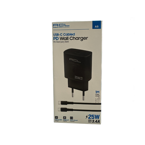 ACL TYPE-C KABLOLU ŞARJ ALETİ 25W