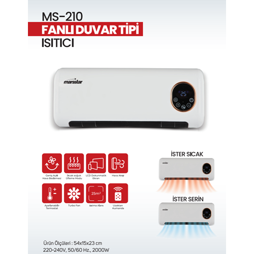 MARSSTAR DUVAR TİPİ FANLI ISITICI