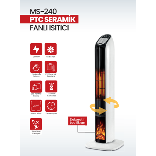 MARSSTAR PTC SERAMİK FANLI ISITICI